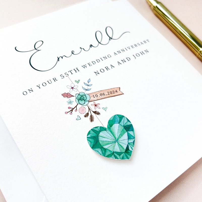 Personalised Emerald Wedding Anniversary Card Th Anniversary Cards