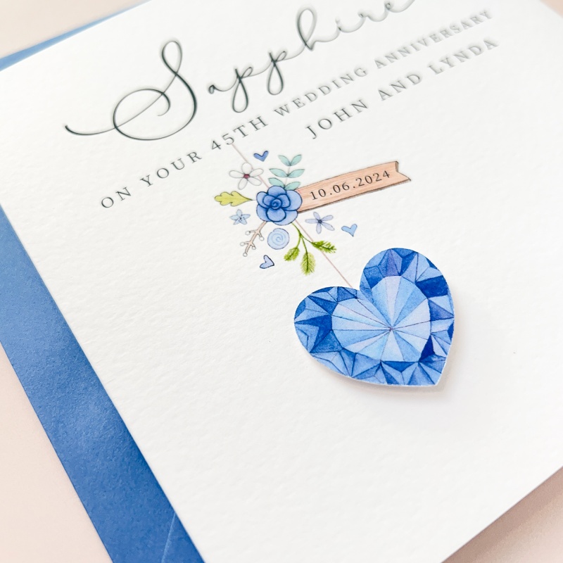 Personalised Sapphire Wedding Anniversary Card Th Anniversary Cards