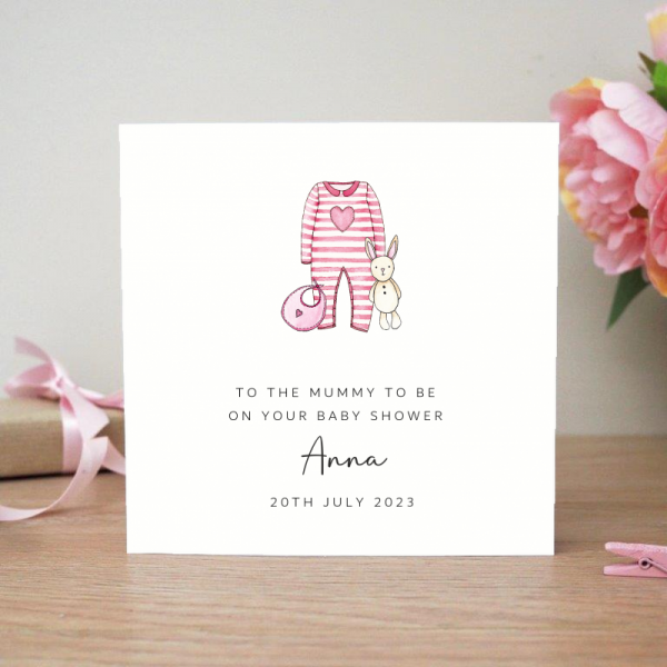 Handmade Personalised Baby Shower Card