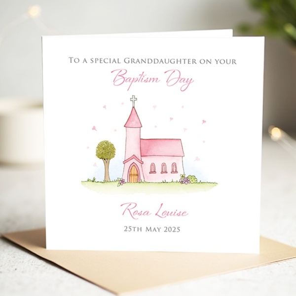 Personalised Baptism Card For A Girl