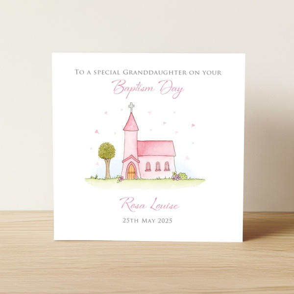 Personalised Baptism Card For A Girl