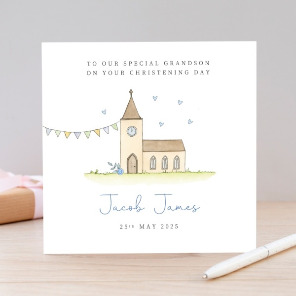 Personalised Christening Card For Any Relation