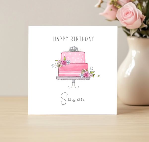 Personalised Birthday Card - Cake