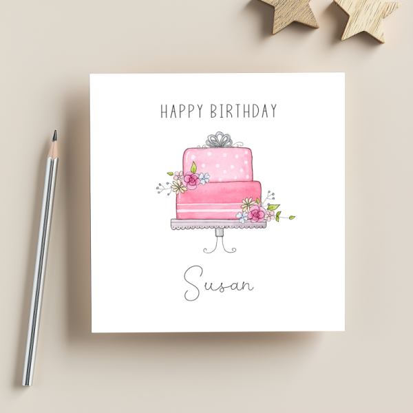 Personalised Birthday Card - Cake