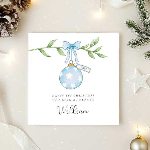 Personalised Boys 1st Christmas Card - First Christmas Card