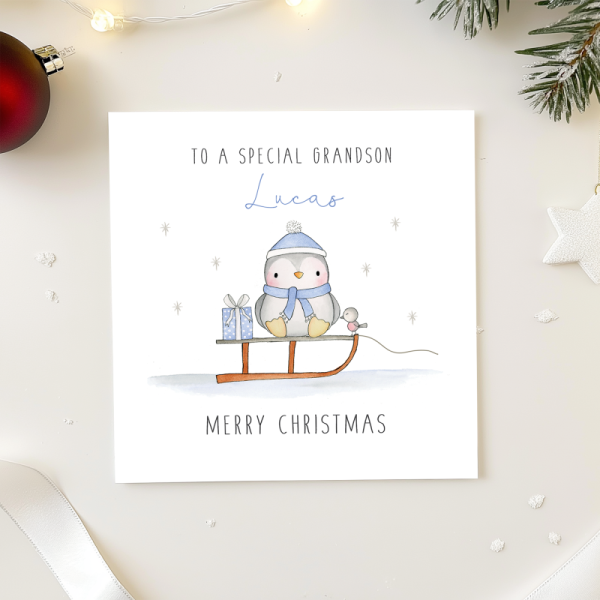 Personalised Boys Christmas Card