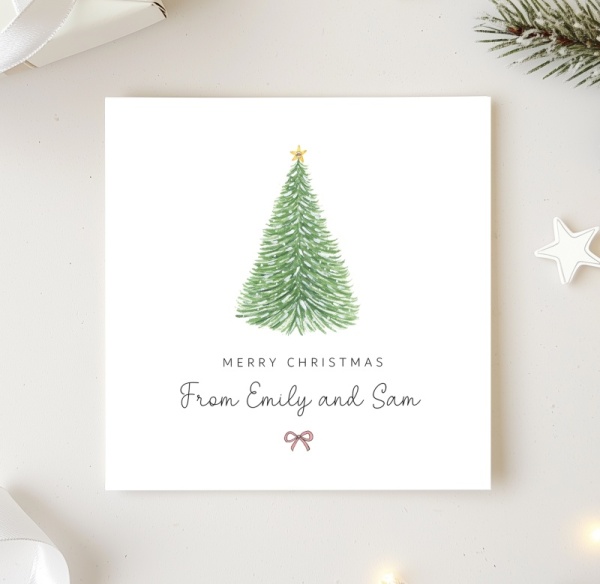 Personalised Christmas Card Packs - Tree