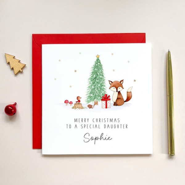 Personalised Christmas card - Fox