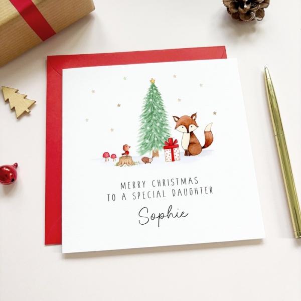 Personalised Christmas card - Fox