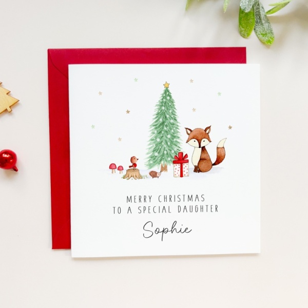 Personalised Christmas card - Fox