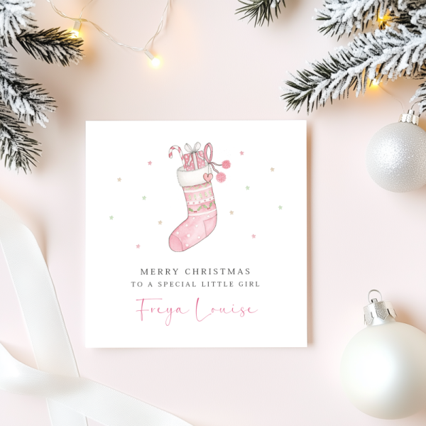 Personalised Girls Christmas Card - Daughter, Granddaughter, Niece