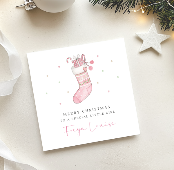 Personalised Girls Christmas Card - Daughter, Granddaughter, Niece