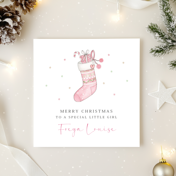 Personalised Girls Christmas Card - Daughter, Granddaughter, Niece