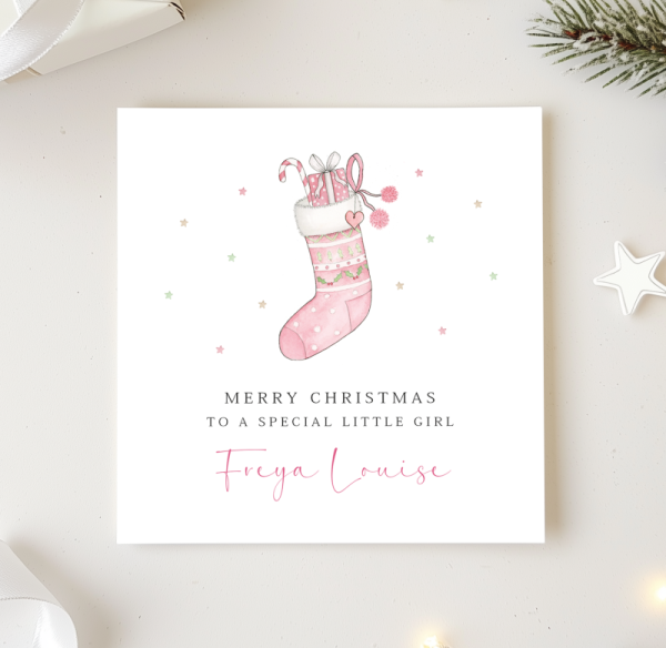 Personalised Girls Christmas Card - Daughter, Granddaughter, Niece