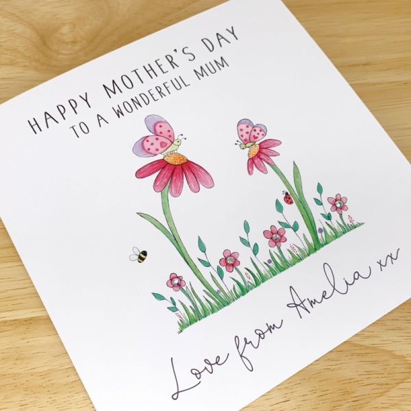Personalised Mother's Day Card - Mummy and Baby Butterflies