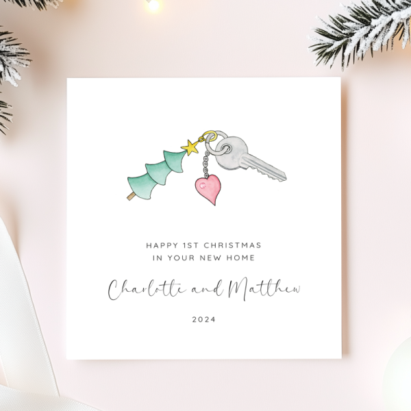 First Christmas in your new home card - Keys