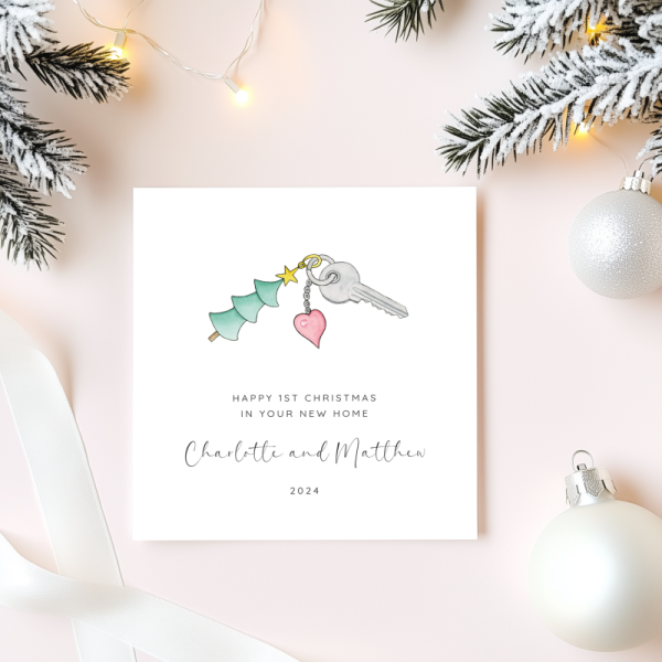 First Christmas in your new home card - Keys