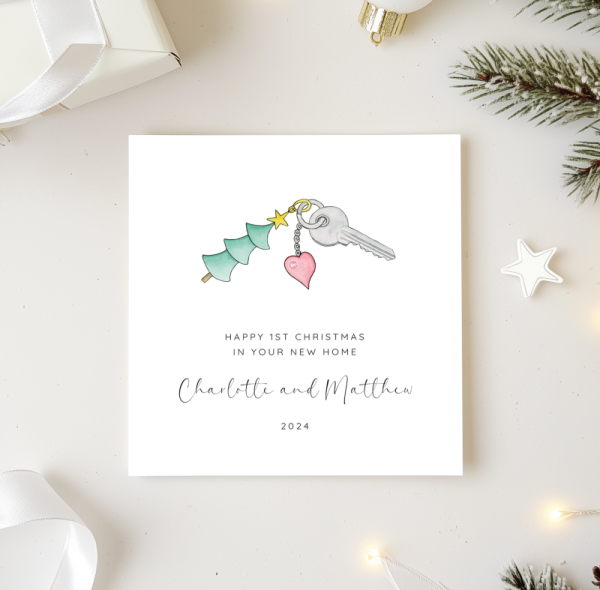 First Christmas in your new home card - Keys