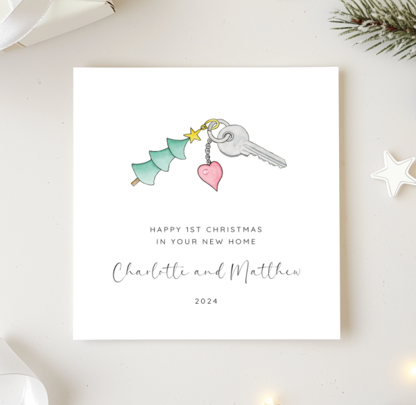 First Christmas in your new home card - Keys