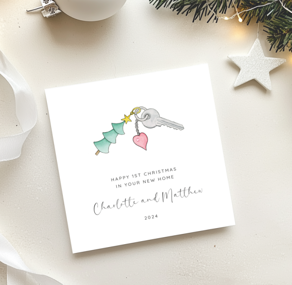 First Christmas in your new home card - Keys