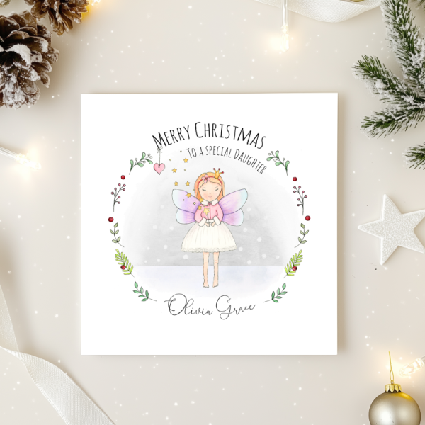 Personalised Girls Christmas Card - Fairy Christmas cards