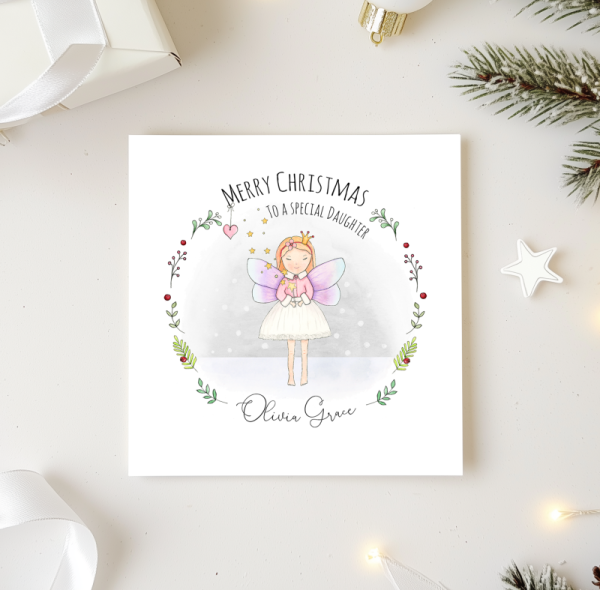 Personalised Girls Christmas Card - Fairy Christmas cards