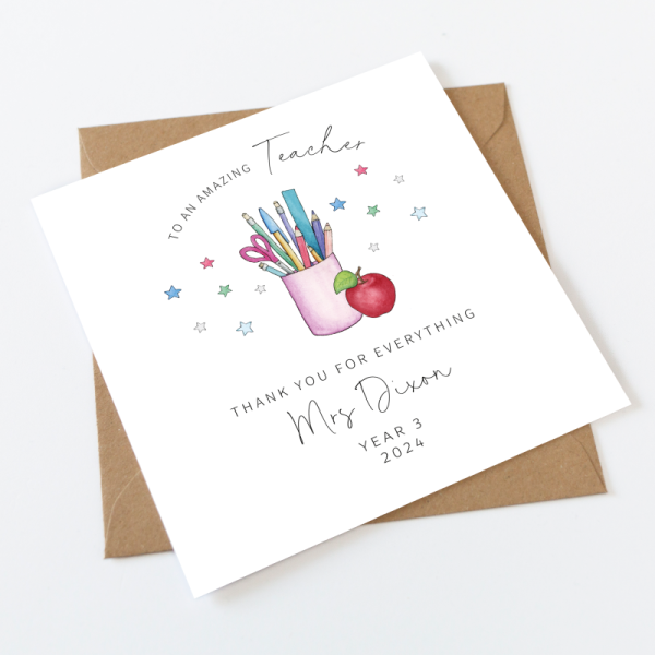 Personalised Thank You Teacher Card