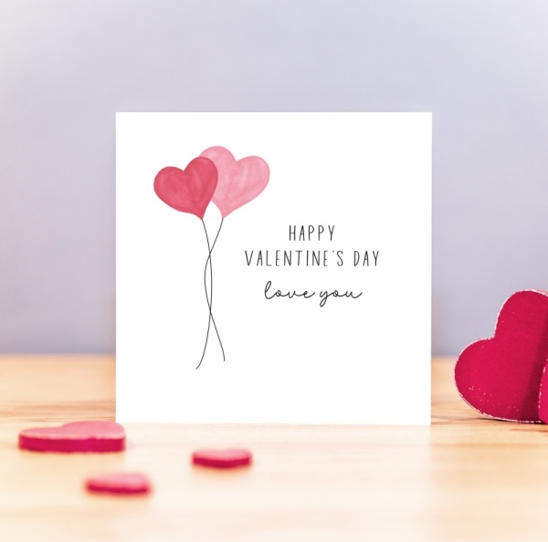 Valentine's Day Card - Red and Pink Hearts