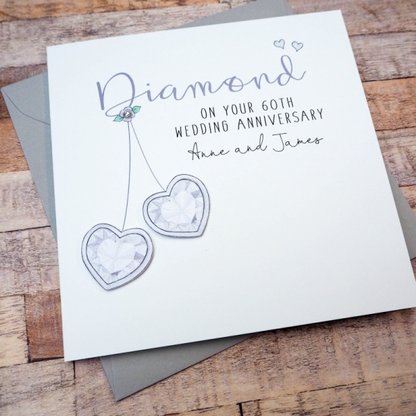 Personalised Diamond Wedding Anniversary Card