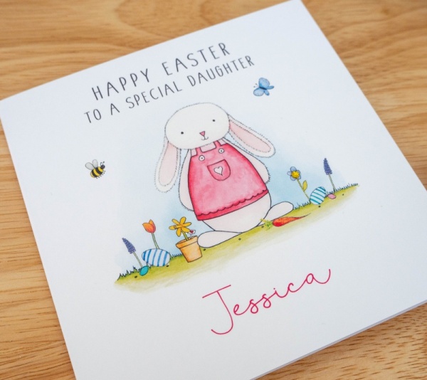 Personalised Girls Easter Card - Daughter, Granddaughter, Niece, Goddaughter