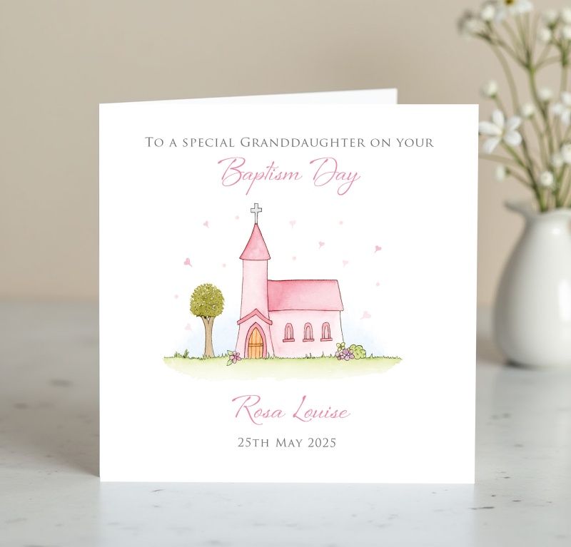 Personalised Baptism Card For A Girl