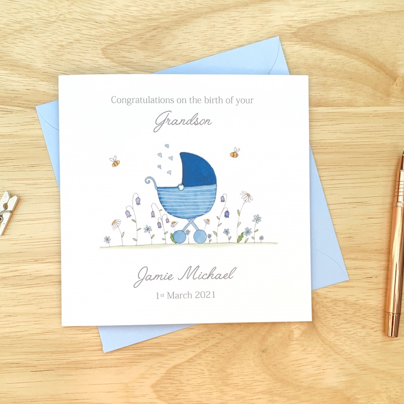 Personalised New Grandparents Card - New Baby Grandson Card - Just For ...