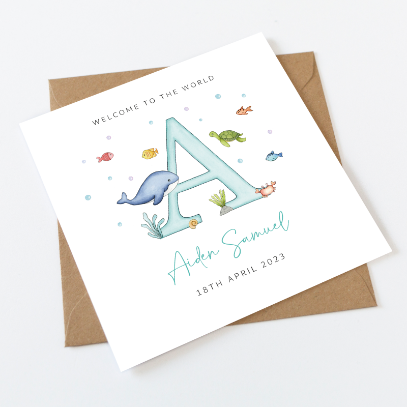 Personalised New Baby Boy Card Rainbow Baby Boy Card - Just For Cards ...