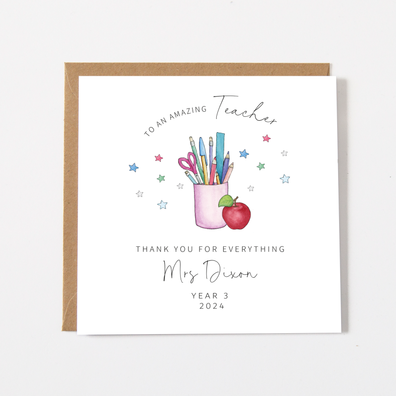 Personalised Thank You Teacher Card