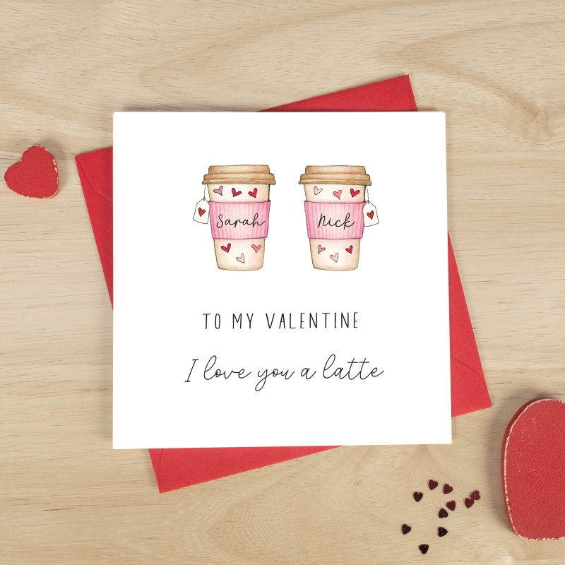 Personalised Valentine's Day Card - Coffee Latte