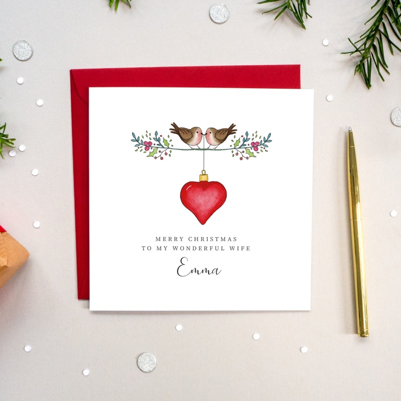 personalised christmas cards for wife