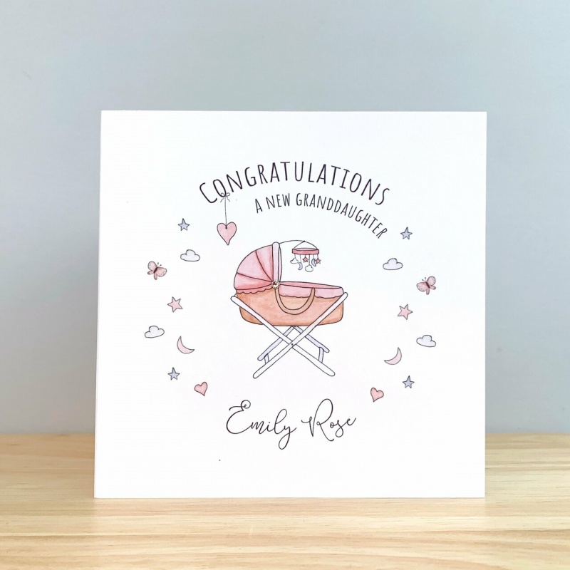 Personalised New Grandparents Card - New Granddaughter Card