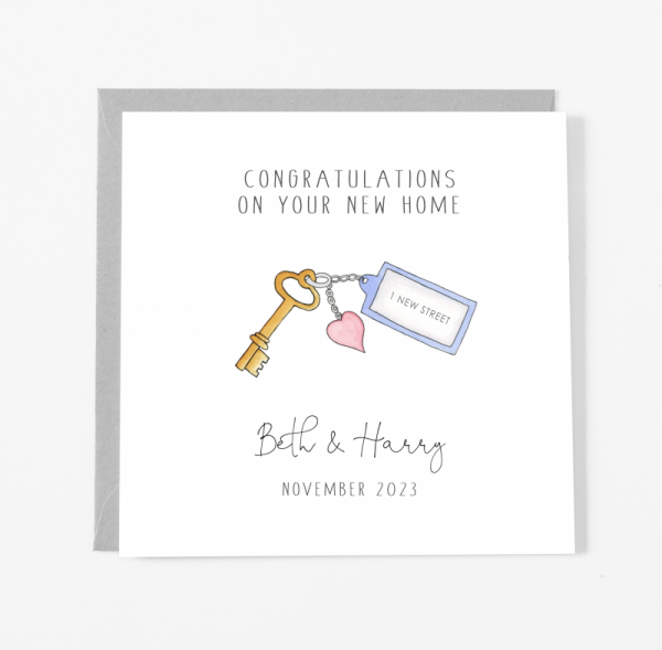 Personalised New Home Card - Home with address