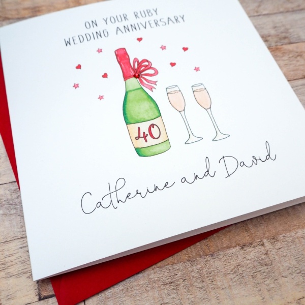 Personalised 40th Wedding Anniversary Card