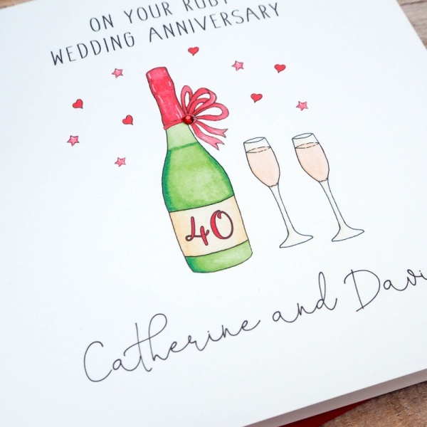 Personalised 40th Wedding Anniversary Card