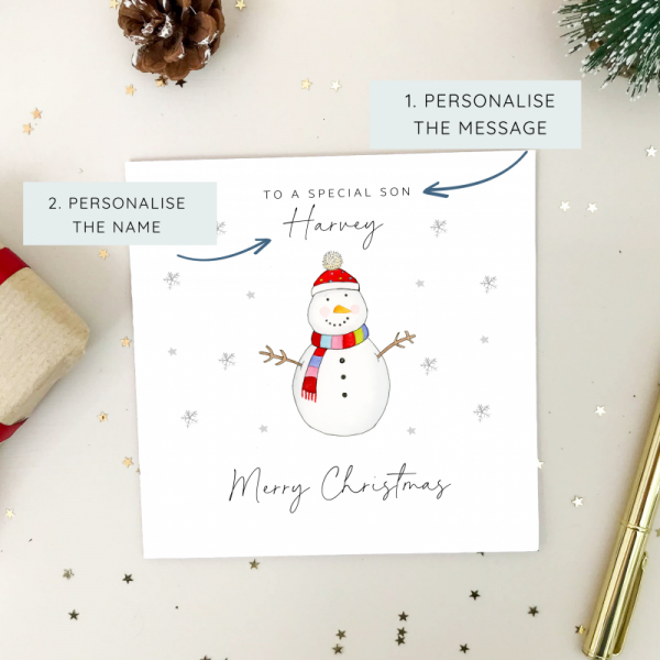 Personalised Snowman Christmas Card